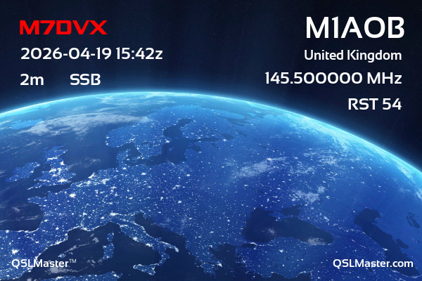 QSL Master Card for M1AOB QSO with M7DVX