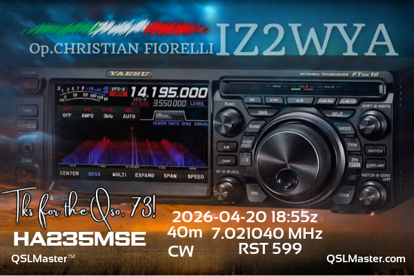 QSL Master Card for IZ2WYA QSO with HA235MSE