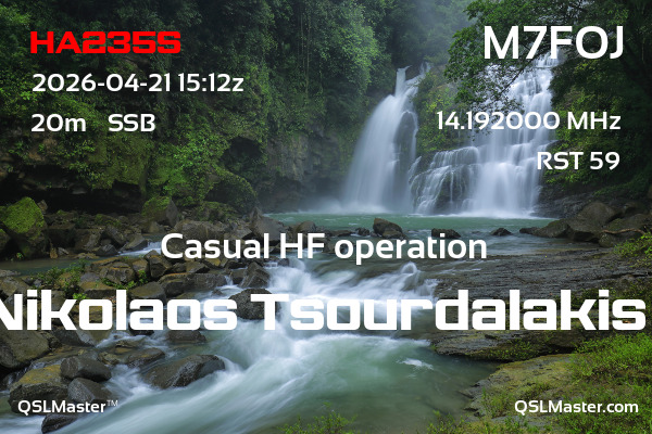 QSL Master Card for M7FOJ QSO with HA235S