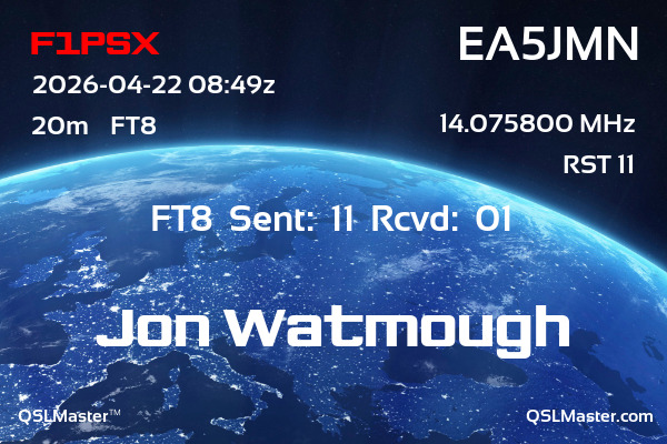 QSL Master Card for EA5JMN QSO with F1PSX