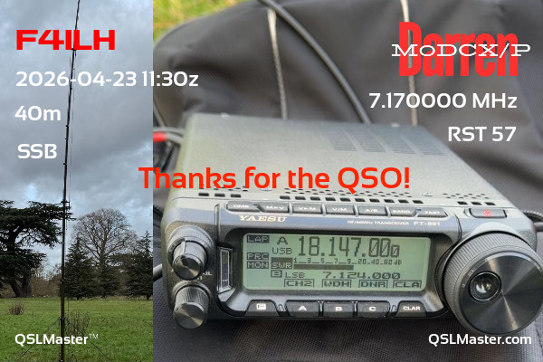 QSL Master Card for M0DCX/P QSO with F4ILH