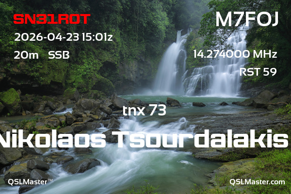 QSL Master Card for M7FOJ QSO with SN31ROT