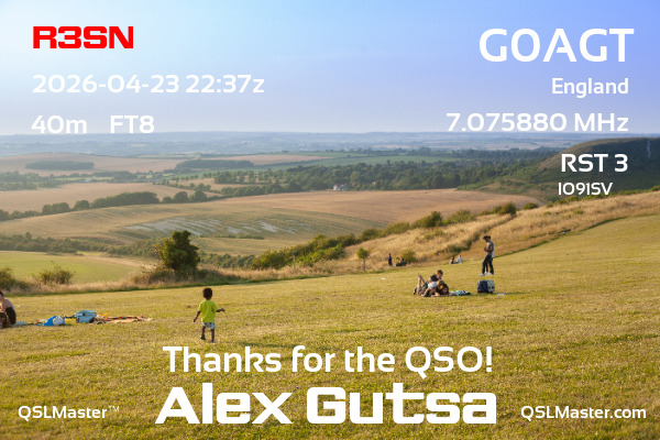 QSL Master Card for G0AGT QSO with R3SN