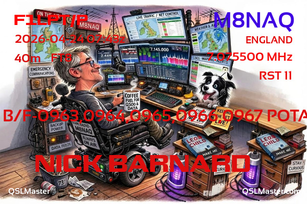 QSL Master Card for M8NAQ QSO with F1LPT/P