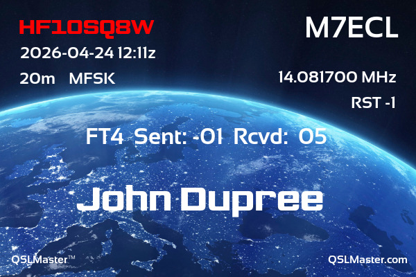 QSL Master Card for M7ECL QSO with HF10SQ8W