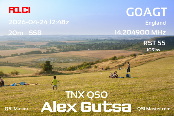 QSL Master Card for G0AGT QSO with R1CI