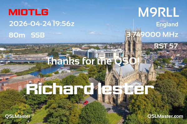 QSL Master Card for M9RLL QSO with MI0TLG