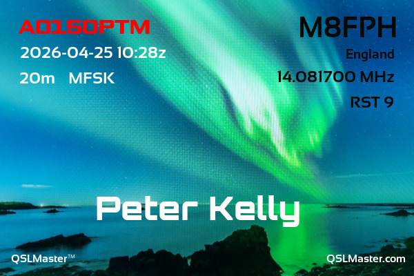 QSL Master Card for M8FPH QSO with AO150PTM