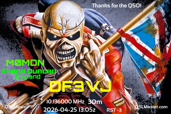 QSL Master Card for M0MDN QSO with DF3VJ