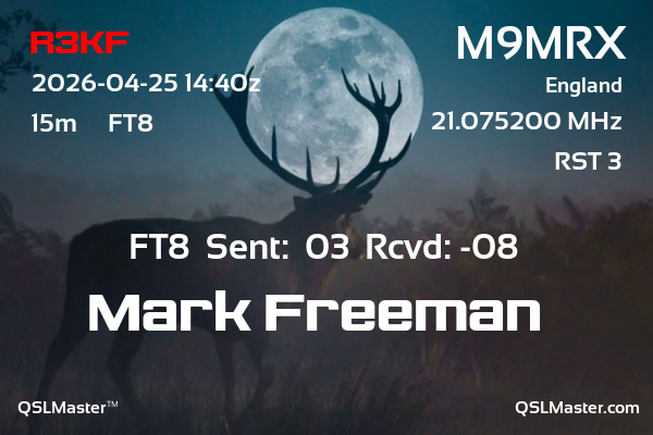 QSL Master Card for M9MRX QSO with R3KF