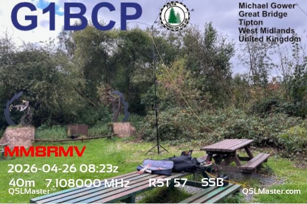 QSL Master Card for G1BCP QSO with MM8RMV