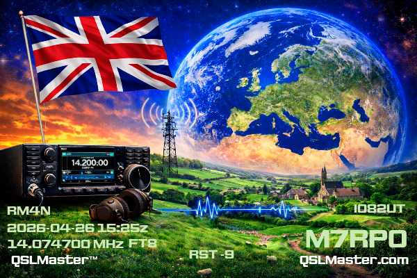 QSL Master Card for M7RPO QSO with RM4N