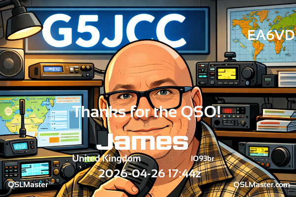 QSL Master Card for G5JCC QSO with EA6VD