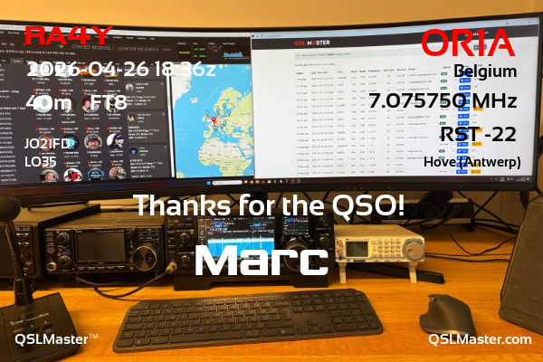 QSL Master Card for OR1A QSO with RA4Y