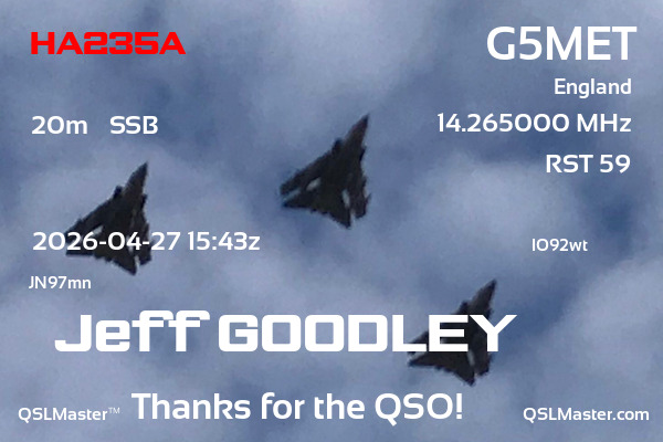 QSL Master Card for G5MET QSO with HA235A