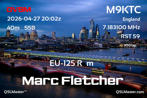 QSL Master Card for M9KTC QSO with OV9M