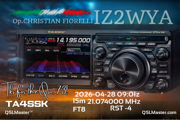 QSL Master Card for IZ2WYA QSO with TA4SSK
