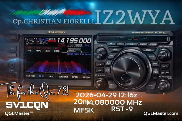 QSL Master Card for IZ2WYA QSO with SV1CQN