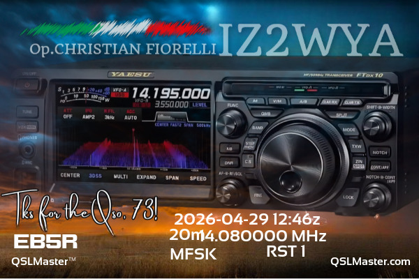QSL Master Card for IZ2WYA QSO with EB5R