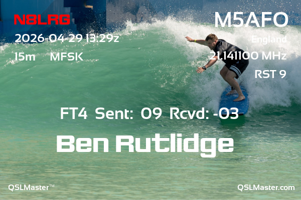 QSL Master Card for M5AFO QSO with N8LRG