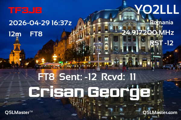 QSL Master Card for YO2LLL QSO with TF3JB