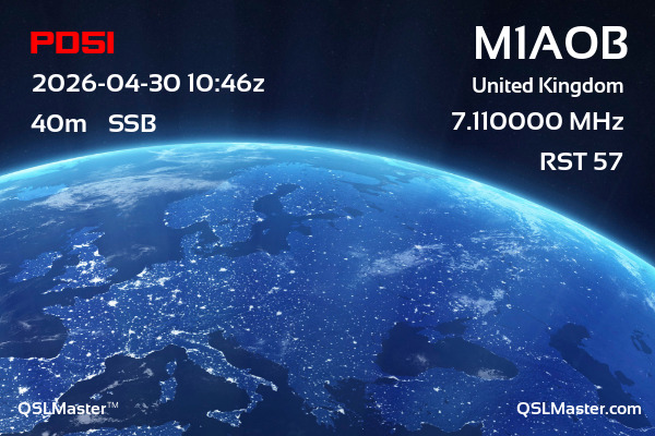 QSL Master Card for M1AOB QSO with PD5I
