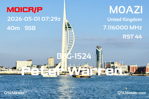 QSL Master Card for M0AZI QSO with M0ICR/P