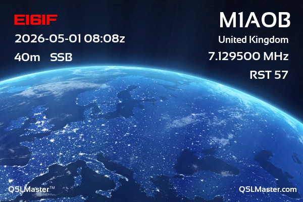 QSL Master Card for M1AOB QSO with EI6IF