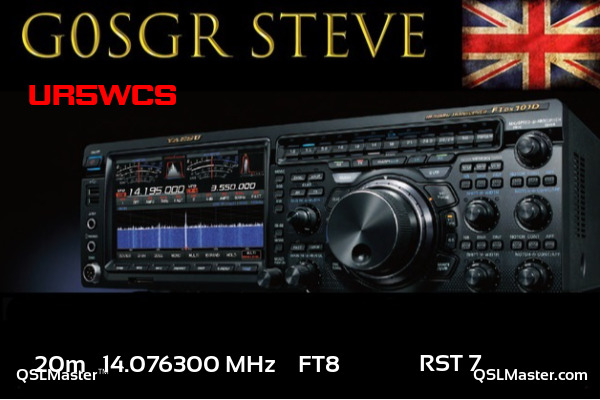 QSL Master Card for G0SGR QSO with UR5WCS