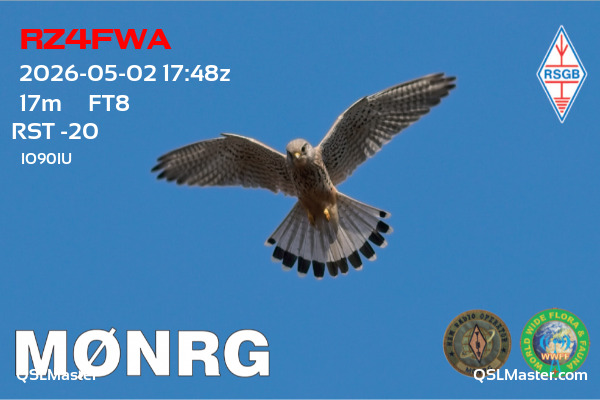 QSL Master Card for M0NRG QSO with RZ4FWA