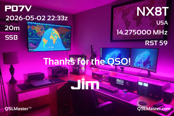 QSL Master Card for NX8T QSO with PD7V