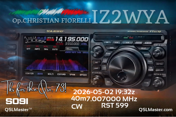 QSL Master Card for IZ2WYA QSO with SO9I