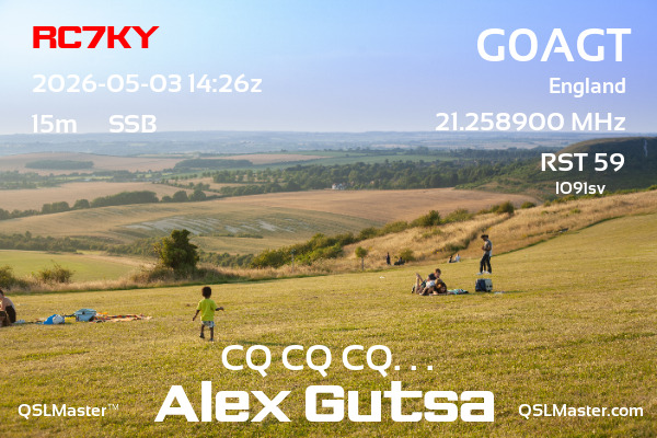 QSL Master Card for G0AGT QSO with RC7KY