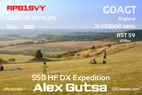 QSL Master Card for G0AGT QSO with RP81SVY