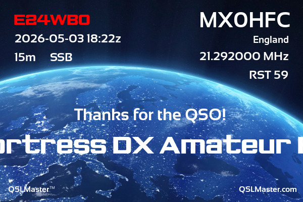 QSL Master Card for MX0HFC QSO with E24WBO
