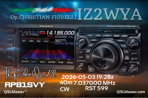 QSL Master Card for IZ2WYA QSO with RP81SVY