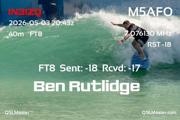 QSL Master Card for M5AFO QSO with IN3IZQ