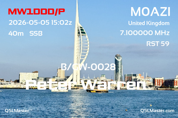 QSL Master Card for M0AZI QSO with MW1DDD/P