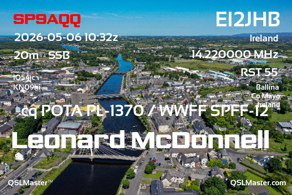 QSL Master Card for EI2JHB QSO with SP9AQQ
