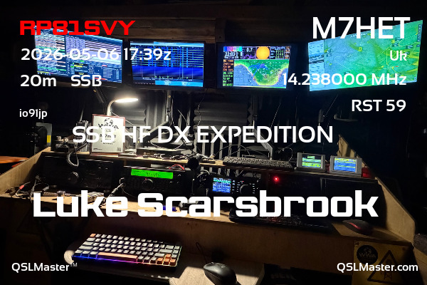 QSL Master Card for M7HET QSO with RP81SVY
