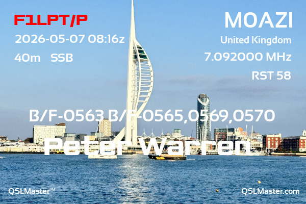 QSL Master Card for M0AZI QSO with F1LPT/P