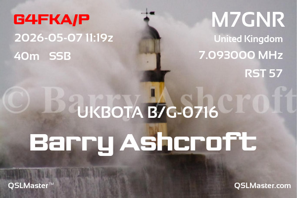 QSL Master Card for M7GNR QSO with G4FKA/P