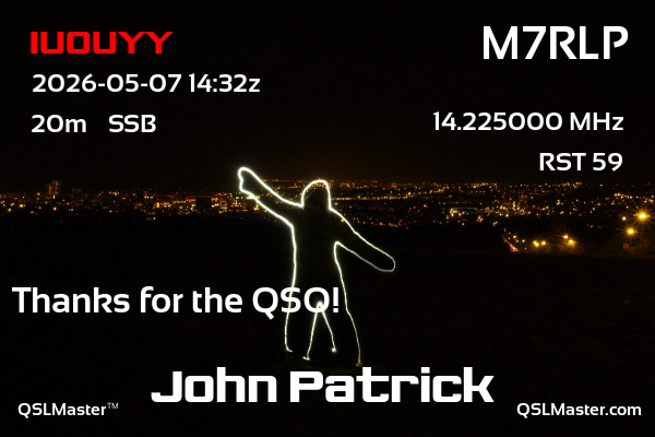 QSL Master Card for M7RLP QSO with IU0UYY
