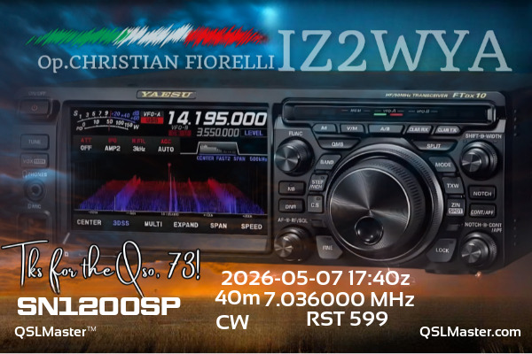 QSL Master Card for IZ2WYA QSO with SN120OSP