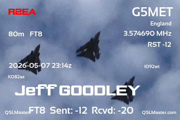 QSL Master Card for G5MET QSO with R2EA