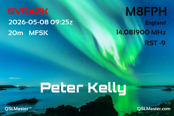 QSL Master Card for M8FPH QSO with SV5AZK