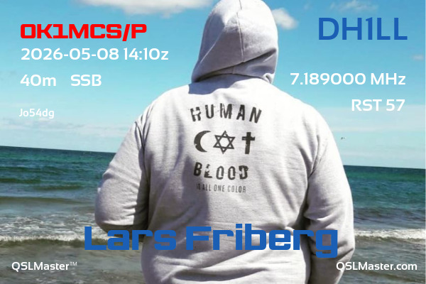 QSL Master Card for DH1LL QSO with OK1MCS/P