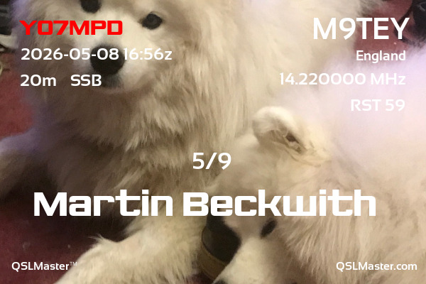 QSL Master Card for M9TEY QSO with YO7MPD