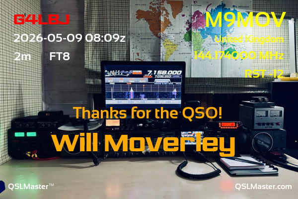 QSL Master Card for M9MOV QSO with G4LBJ