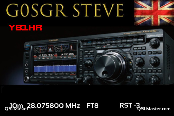 QSL Master Card for G0SGR QSO with YB1HR